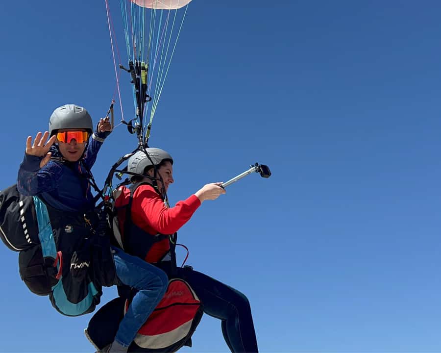 Marrakech: Atlas Mountains Paragliding Tour with Video - The flight view: Toubkal and the Lalla Takerkoust dam