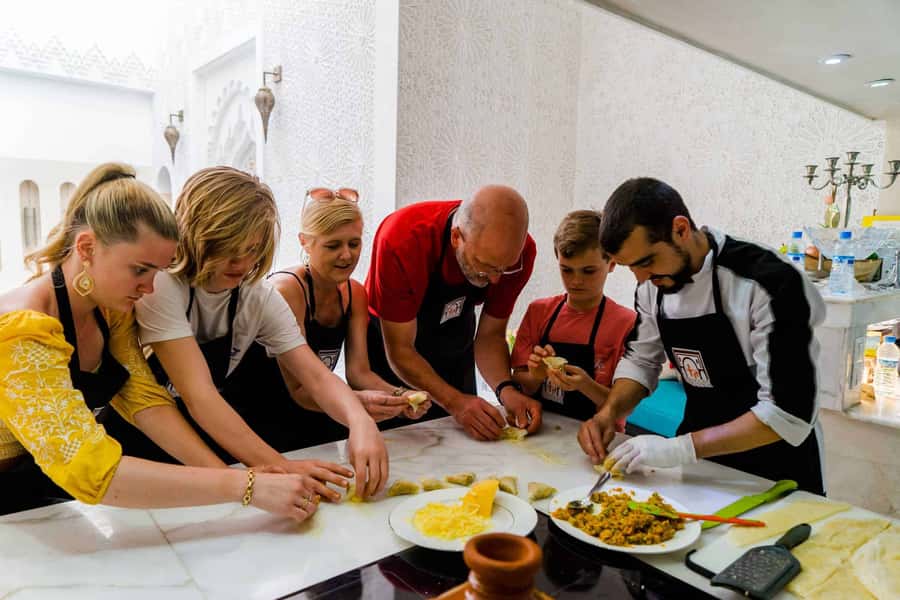 Marrakech: Cooking class in Marrakech by Chef Ayoub - The lunch or dinner table, plus a sweet ending