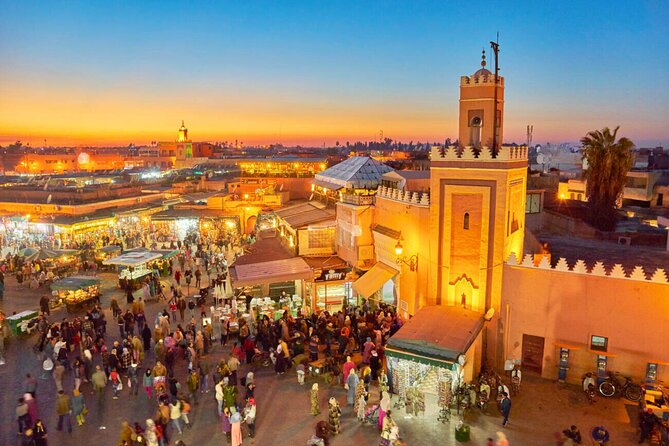 Marrakech day Trip from Casablanca with FREE Camel Ride - Jemaa el-Fnaa: street performance energy and snack-stop strategy
