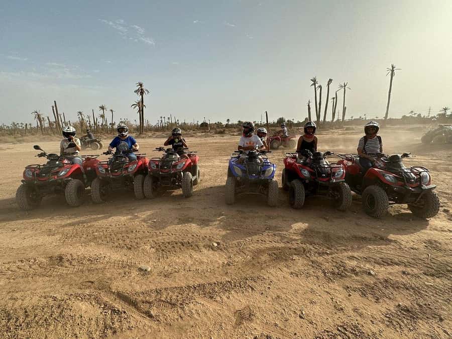 Marrakech: Desert and Palm Grove Sunset Quad Tour with Tea - The ride itself: palm groves, hills, Berber villages, and rocky desert