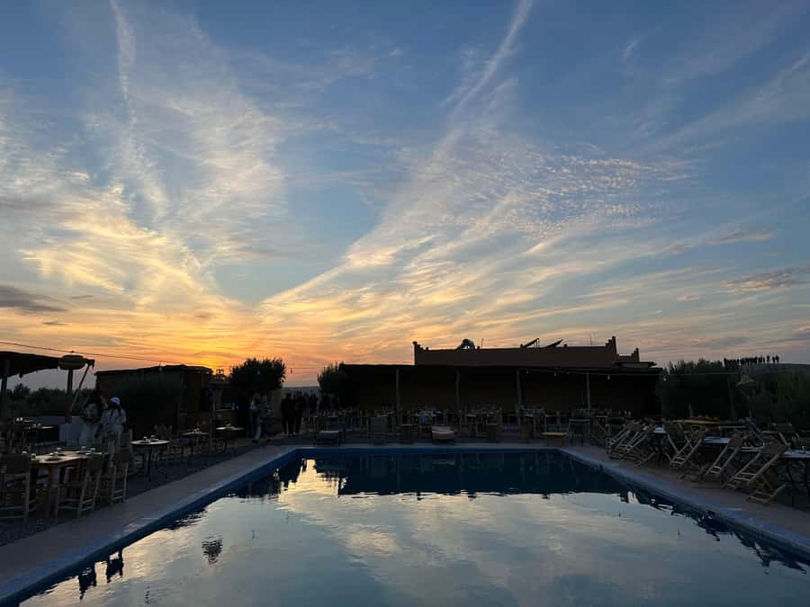 Marrakech: Desert Excursion, Quad, Camel, Dinner & Fireshow - Camp arrival: sunset, sweets, and time to breathe