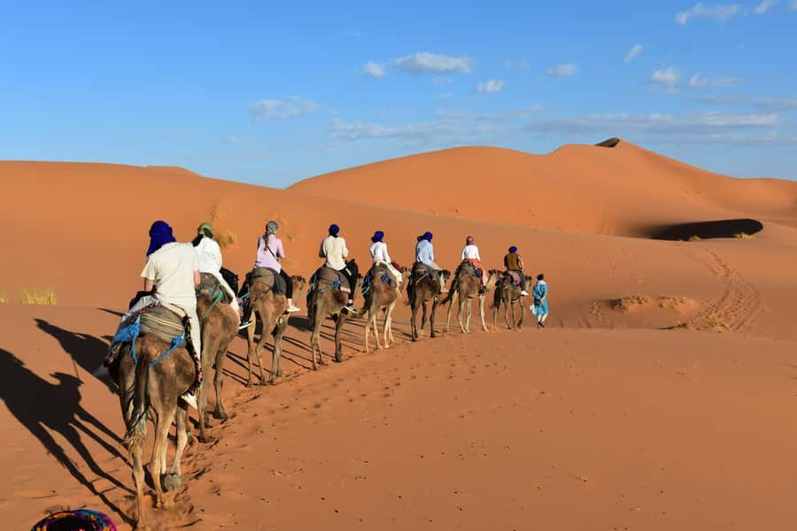 Marrakech to Merzouga Desert: 3-day tour with meals& camp - Day 2: Todra Gorge, Erfoud fossils, and the Merzouga camel trek across Erg Chebbi
