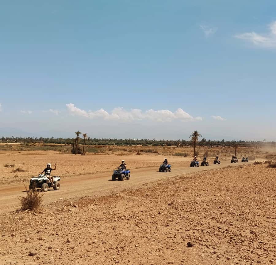 Marrakech:excursion quad in Oasis palm & jbilat desert,tea - Helmets, guides, and a safety briefing that actually helps