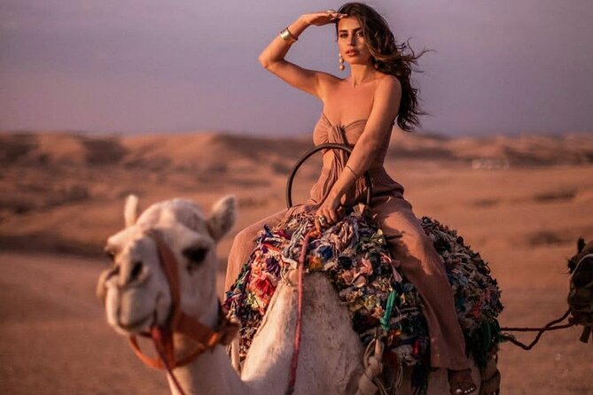 Marrakesh: Agafay Desert Sunset, Camel Ride, and Dinner - Dinner under the stars: salads, tajines, bread, couscous