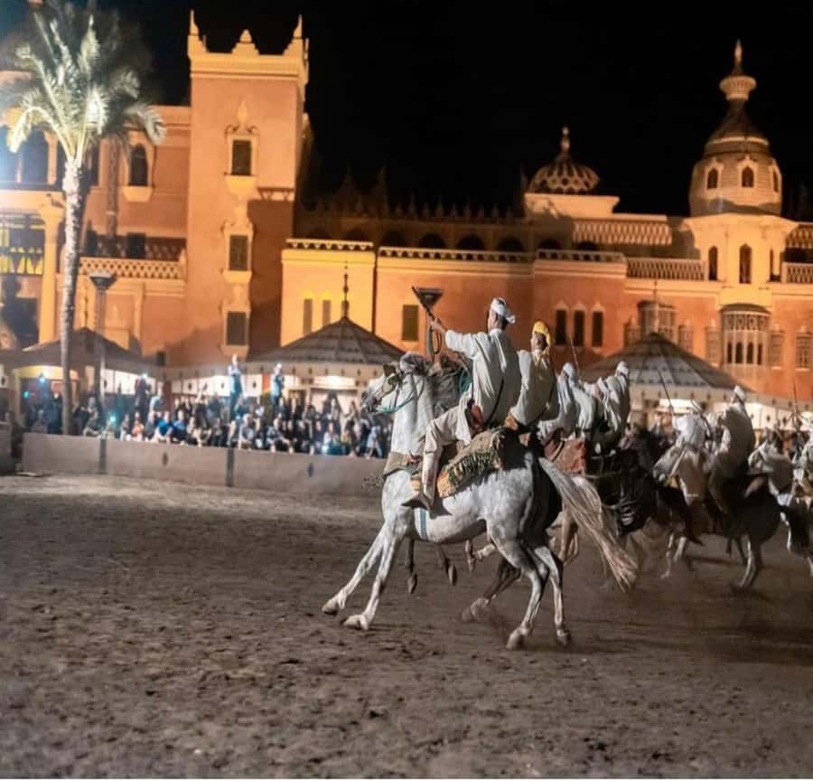 Marrakesh: Fantasia Show & Moroccan Dinner - Dinner first: harira, méchoui or tagine, couscous, mint tea, and pastries