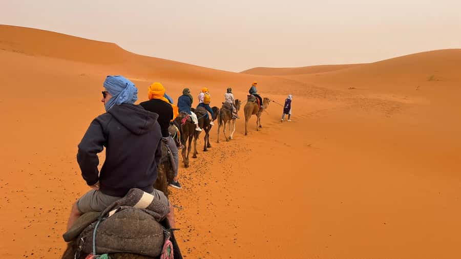 Merzouga: Overnight Camel Trek with Sandboarding - Dinner, Berber drumming, and the night sky you actually remember