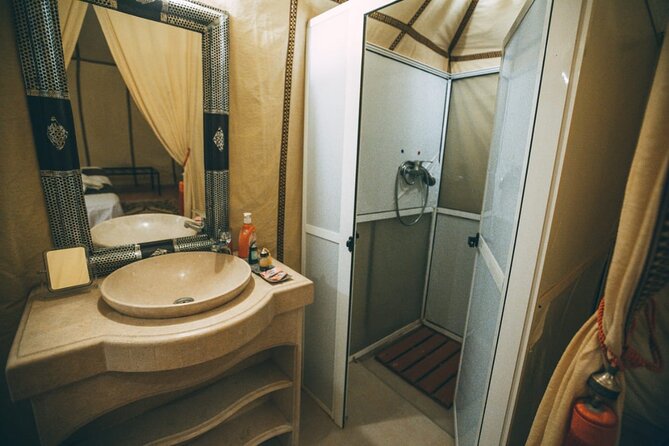 Night in Erg chebbi Desert, Camel Ride, Departure From Errachidia - Luxury tent in the dunes: private shower, WC, and real sleep