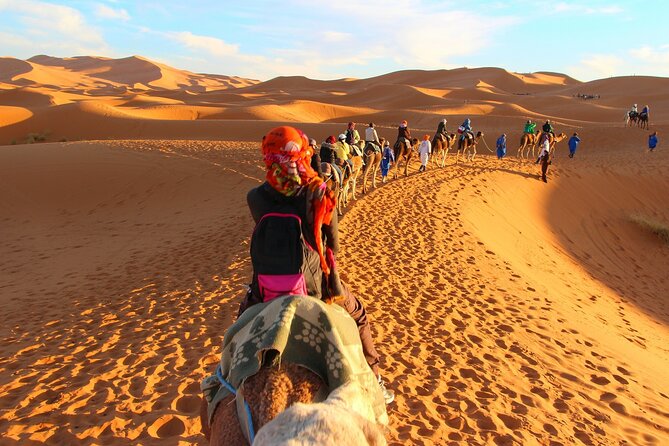 Overnight Camel trek in Merzouga dunes - Dinner in the tent, then music around the fire
