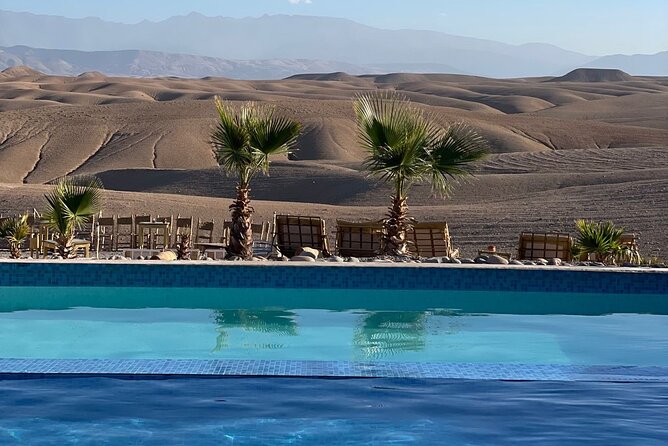 Overnight stay in the Agafay Desert, Deluxe Tent with Show and Swimming Pool - The pool part: included downtime with desert views