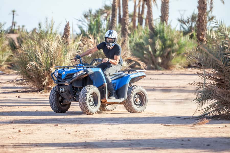Quad biking adventure in Marrakech - Safety First: Helmets, Masks, Charlotte, and a Real Practice Run