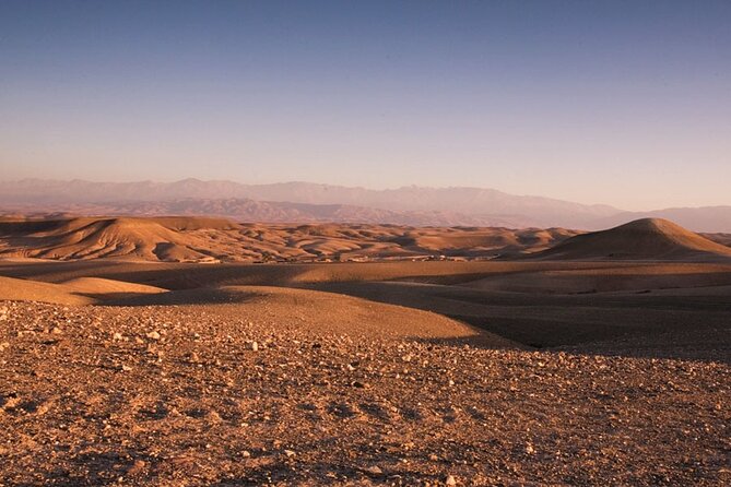 Sunset Camel Ride experience at the Agafay rocky Desert. - The itinerary stops, in human terms